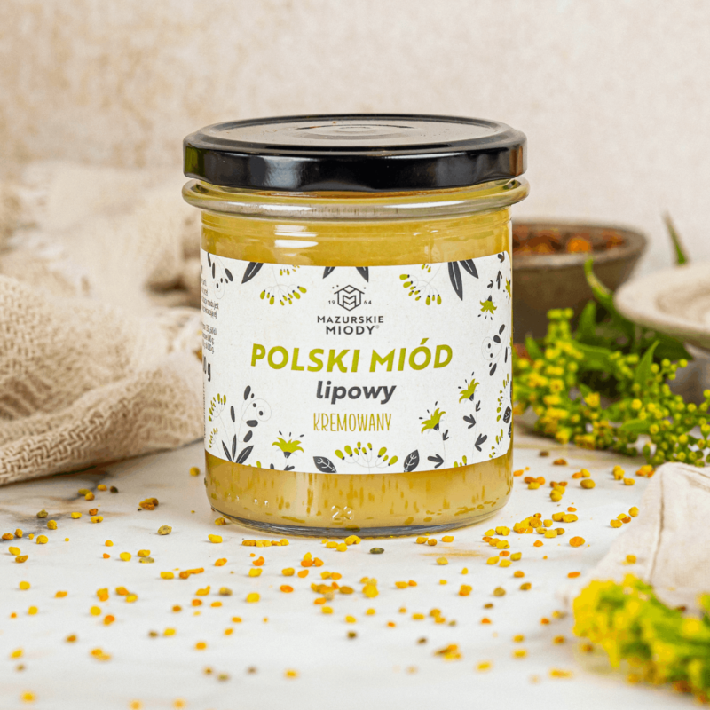 Słoik Miodu lipowego kremowanego 400g Mazurskie Miody